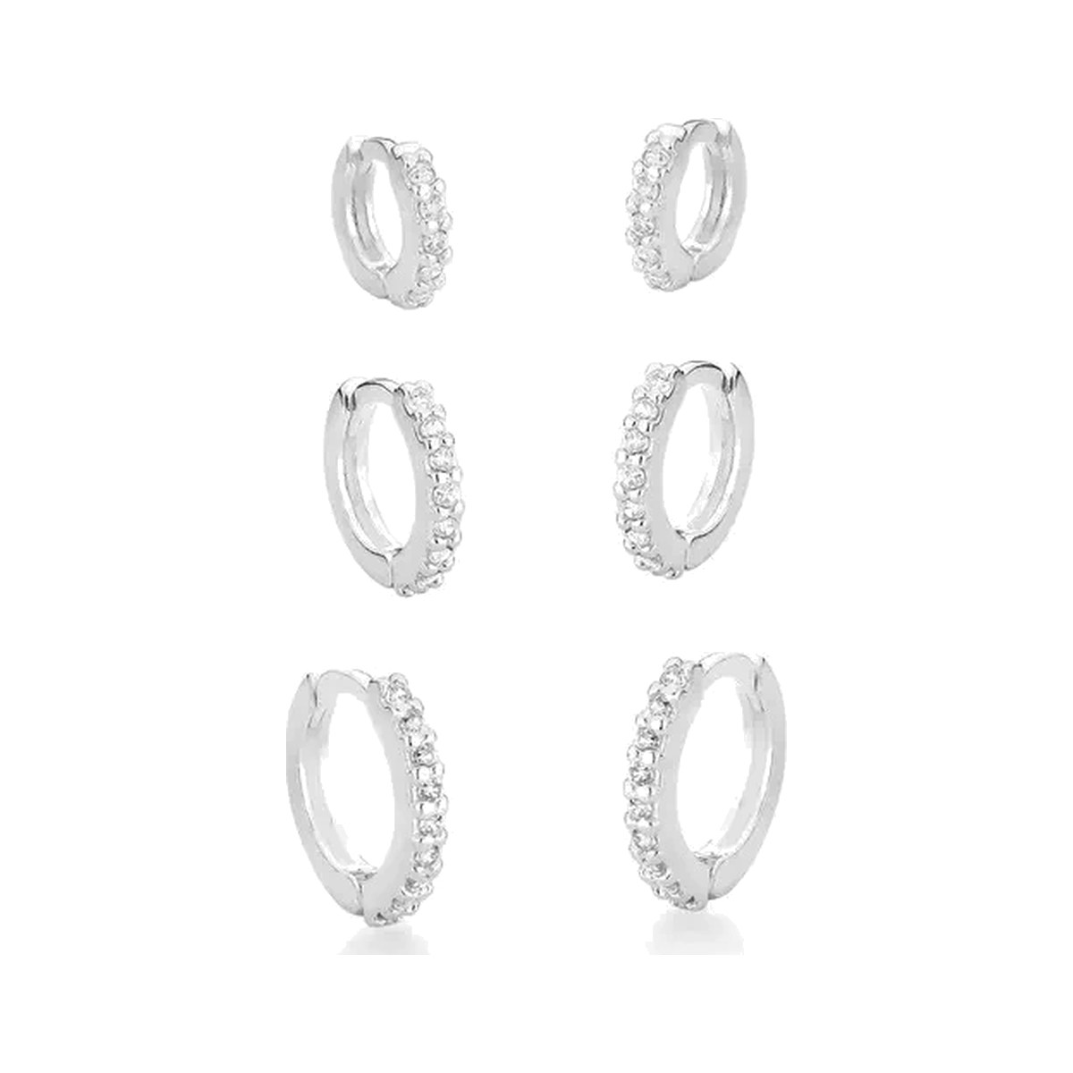 Brinco Trio de Argola Cravejada