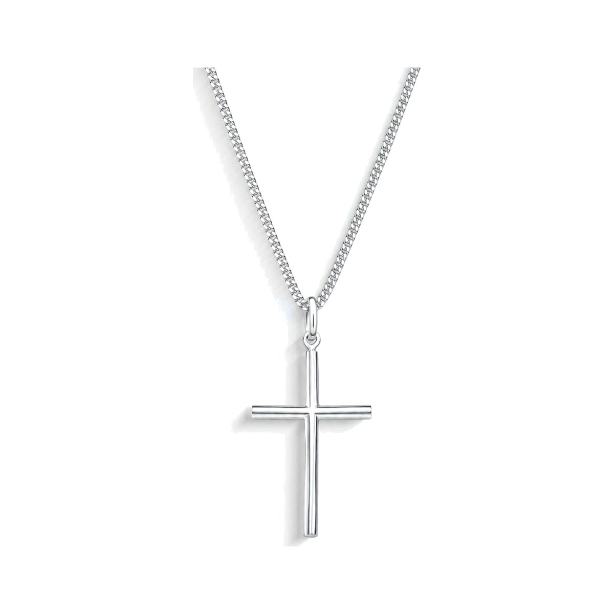 Corrente de Prata Grumet com Crucifixo