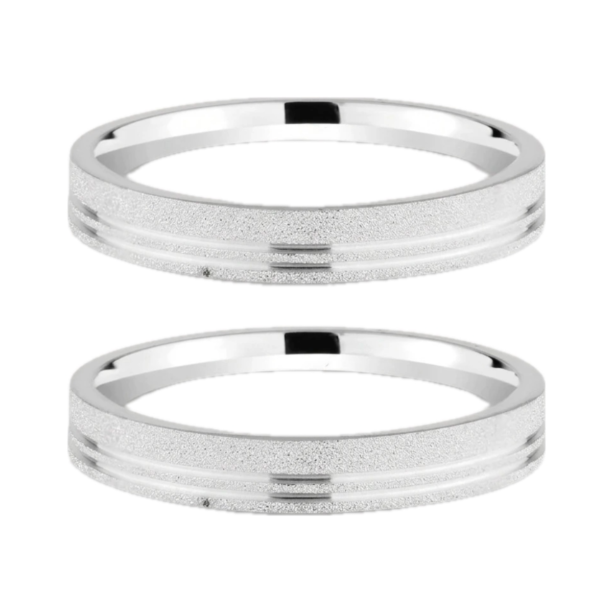 Par de Alianças Diamantada Fillet duplo - 3MM