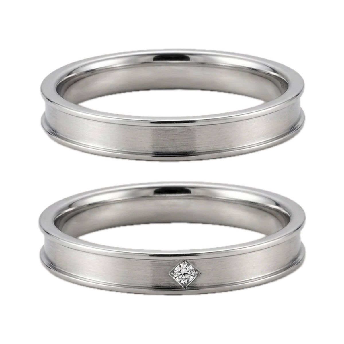 Par de Alianças Trilho com Pedrinha - 3MM