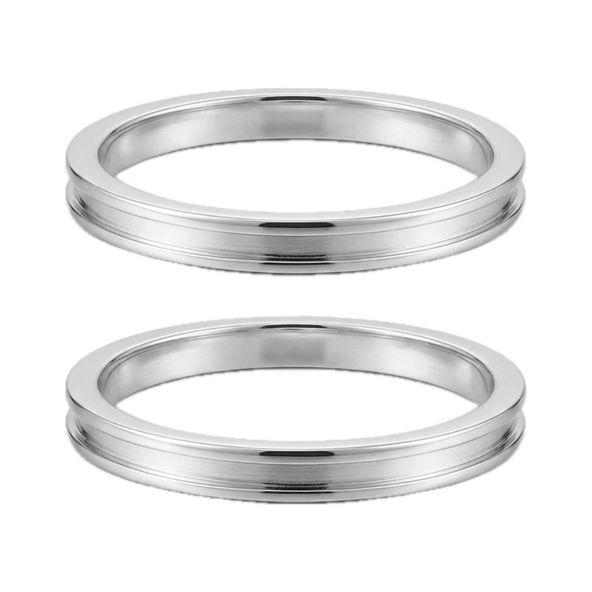 Par de Alianças Trilho - 2MM