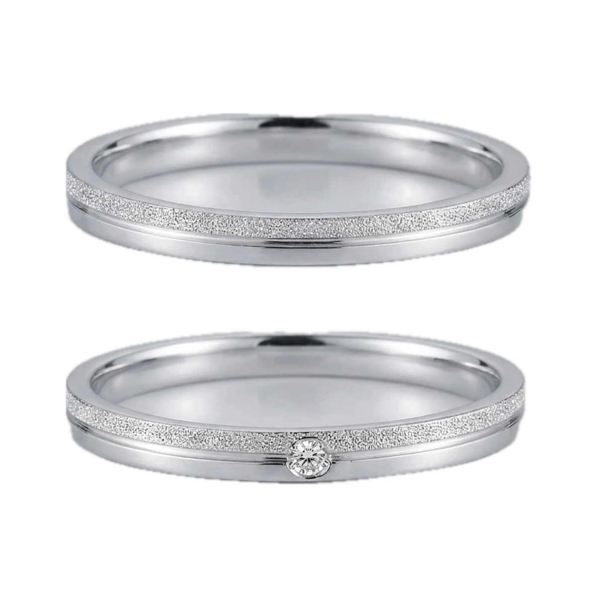 Par de Alianças Diamantada Pedrinha - 2MM