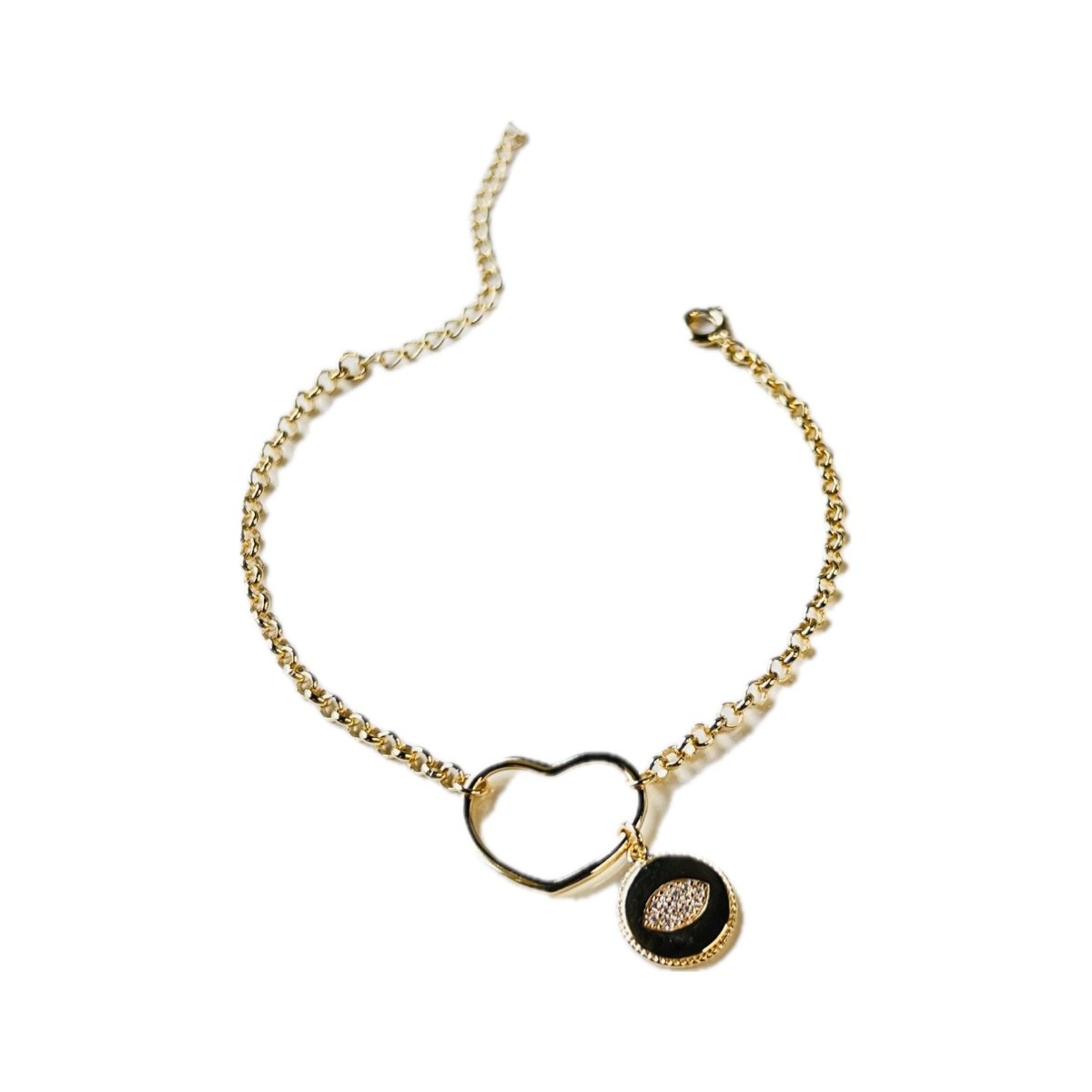 Pulseira Charme Elo Português Banhada a Ouro 18k
